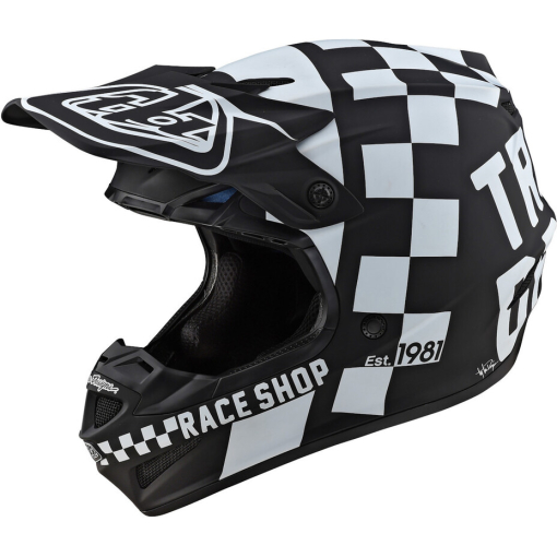 TLD SE4 Polyacrylite Helmet, Checker Black / White