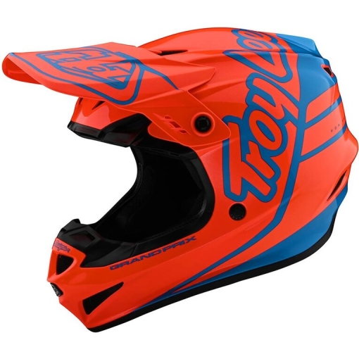 TLD GP Helmet, Silhouette Orange / Cyan