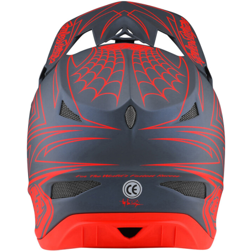 TLD D3 Fiberlite Helmet, Spiderstripe Gray/Red - Image 3