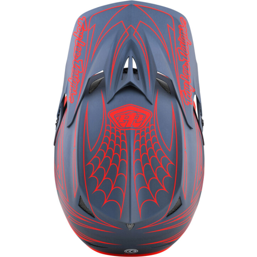 TLD D3 Fiberlite Helmet, Spiderstripe Gray/Red - Image 4