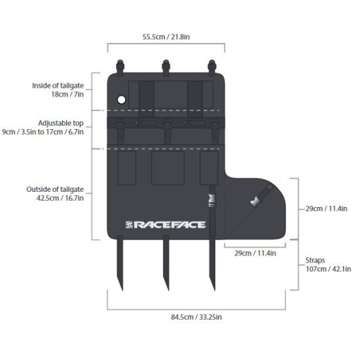 Race Face T2 Half Stack Tailgate Pad-Black- onesize - Image 5