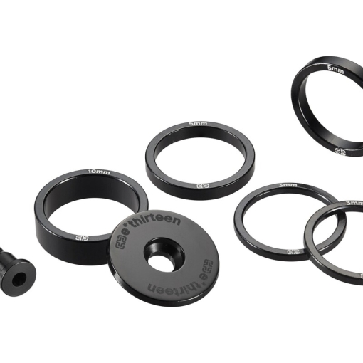 e13 Stem Top Cap Incl. Bolt & Headset Spacers Black - Image 2