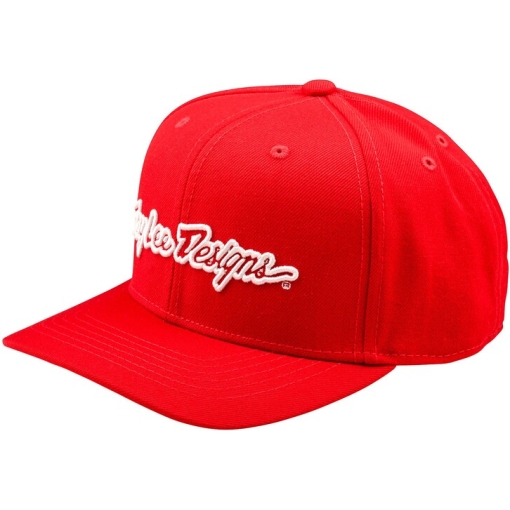 TLD Curved Snapback Hat Signature Team Red