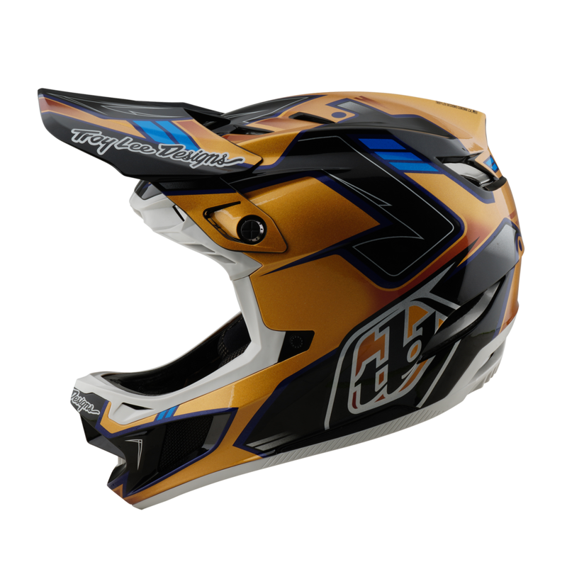 TLD D4 Composite Helmet, Royalty Black / Gold - Image 2