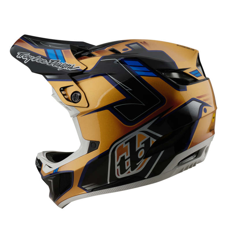 TLD D4 Composite Helmet, Royalty Black / Gold - Image 3