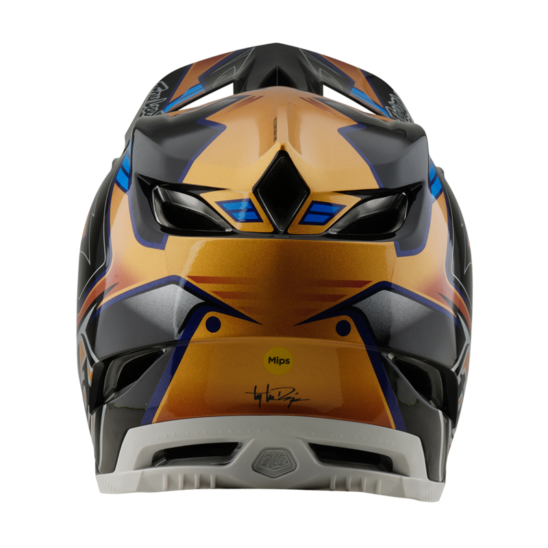 TLD D4 Composite Helmet, Royalty Black / Gold - Image 4