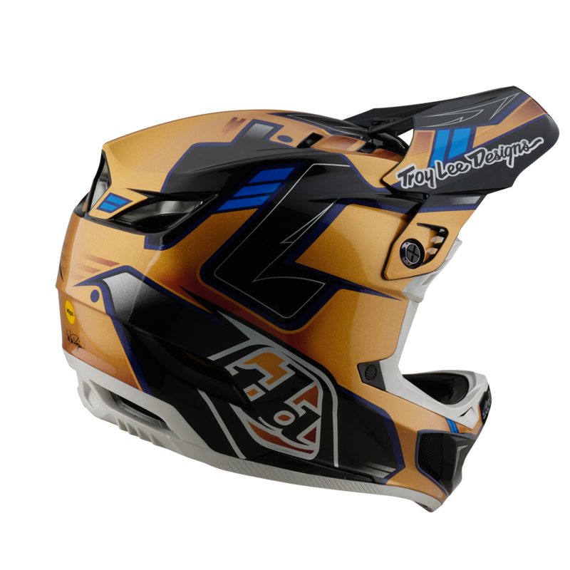 TLD D4 Composite Helmet, Royalty Black / Gold - Image 5