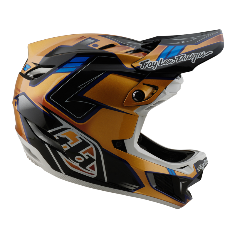 TLD D4 Composite Helmet, Royalty Black / Gold - Image 6