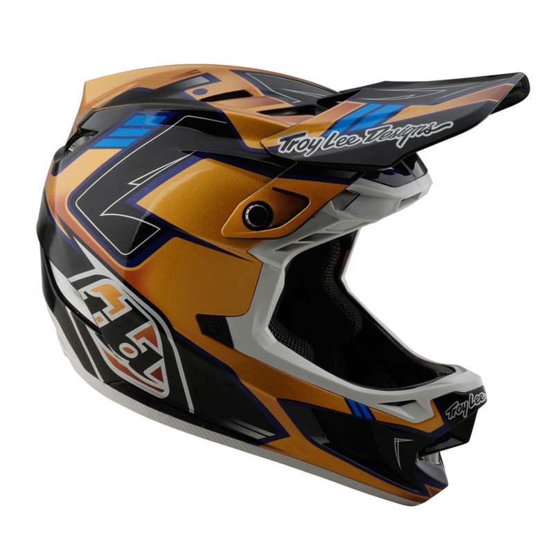 TLD D4 Composite Helmet, Royalty Black / Gold - Image 7
