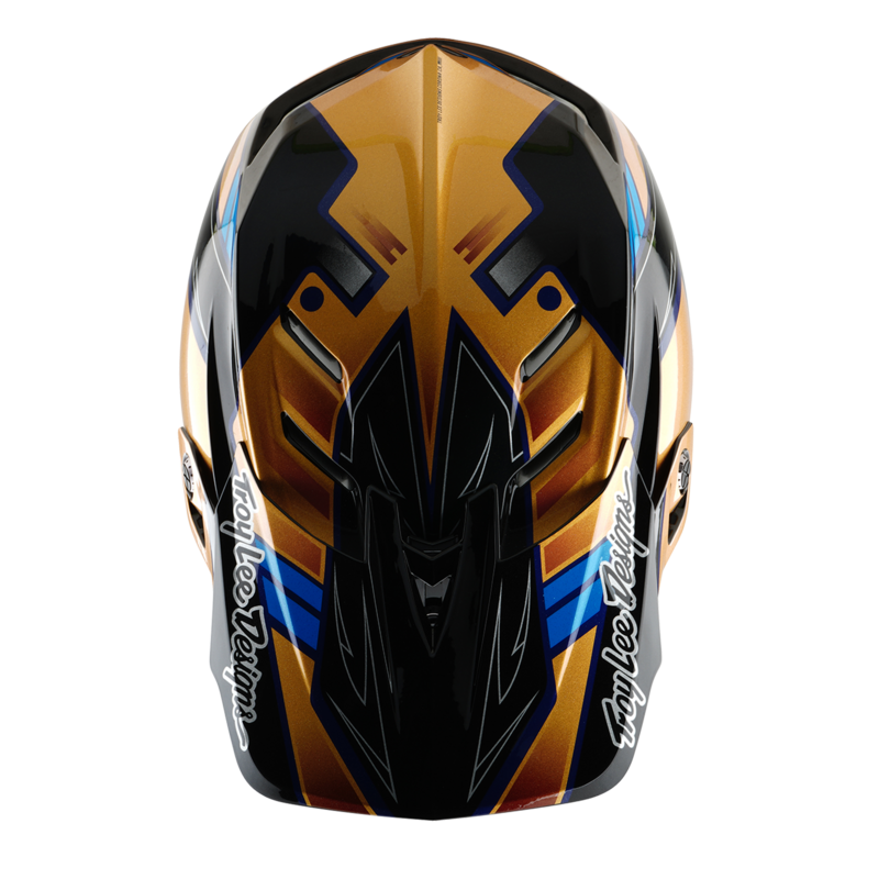 TLD D4 Composite Helmet, Royalty Black / Gold - Image 8