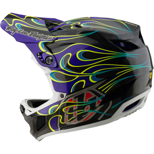 TLD D4 Carbon Helmet W/Mips Torched Black / Purple - Image 3