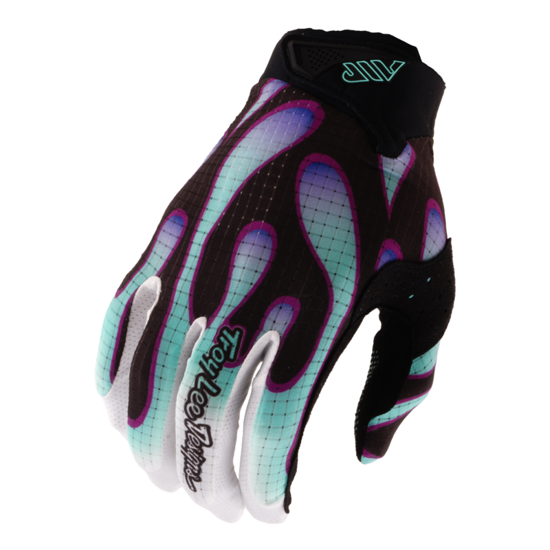 TLD Air Glove Overspray Black / Real Teal