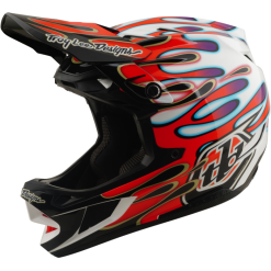 TLD D4 Composite Helmet, Overspray White / Red