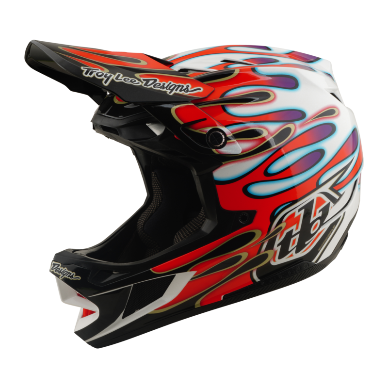 TLD D4 Composite Helmet, Overspray White / Red