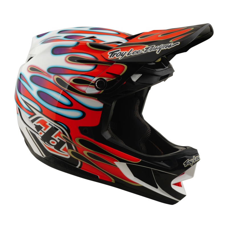 TLD D4 Composite Helmet, Overspray White / Red - Image 2