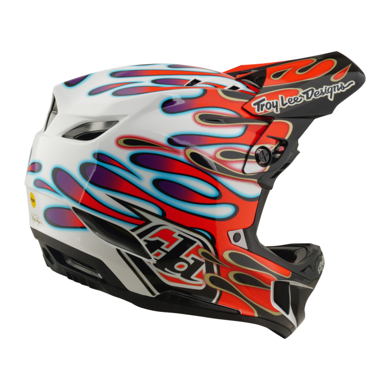 TLD D4 Composite Helmet, Overspray White / Red - Image 3