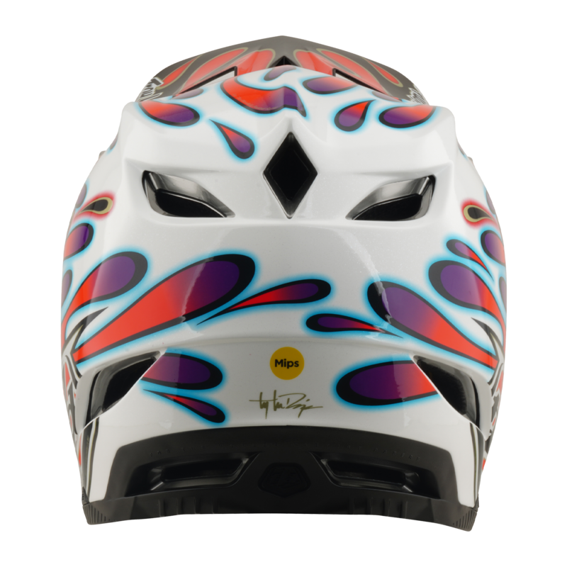 TLD D4 Composite Helmet, Overspray White / Red - Image 4
