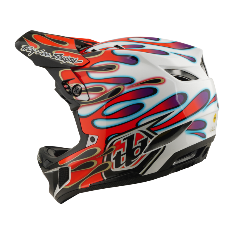 TLD D4 Composite Helmet, Overspray White / Red - Image 5