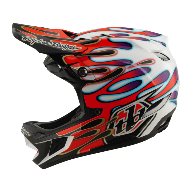 TLD D4 Composite Helmet, Overspray White / Red - Image 6