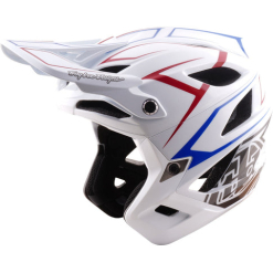 TLD Stage Stunt Helmet, Pinstripe White