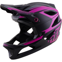 TLD Stage 2 Helmet, High Vz Dark Gray / Neon Fuchsia